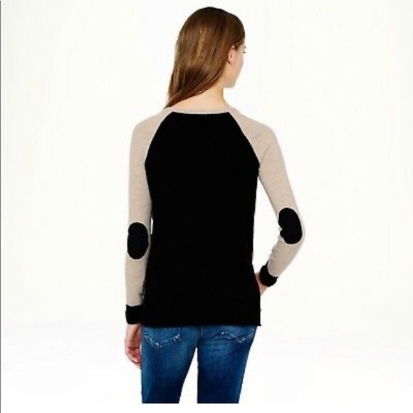 J Crew sweater women side button elbow patch Colorblock Sweater size small - Picture 2 of 10